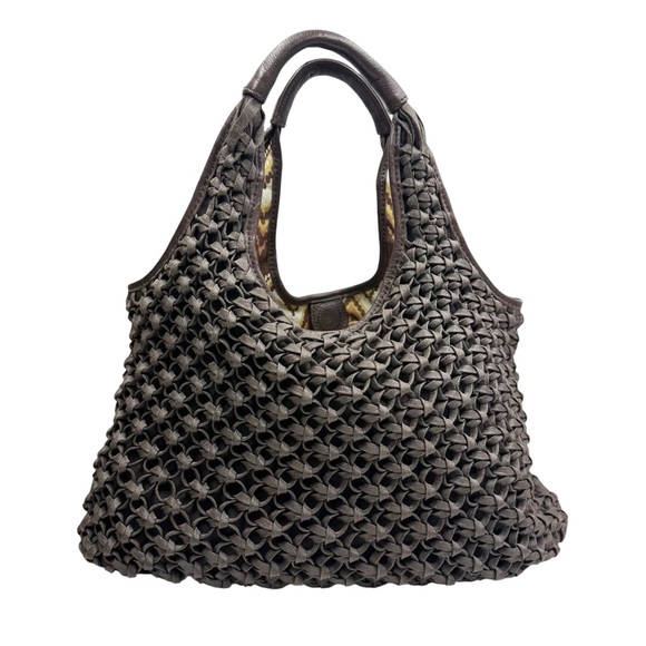 Banana Republic Handbags - BANANA REPUBLIC Elegant Brown Woven Tote Bag